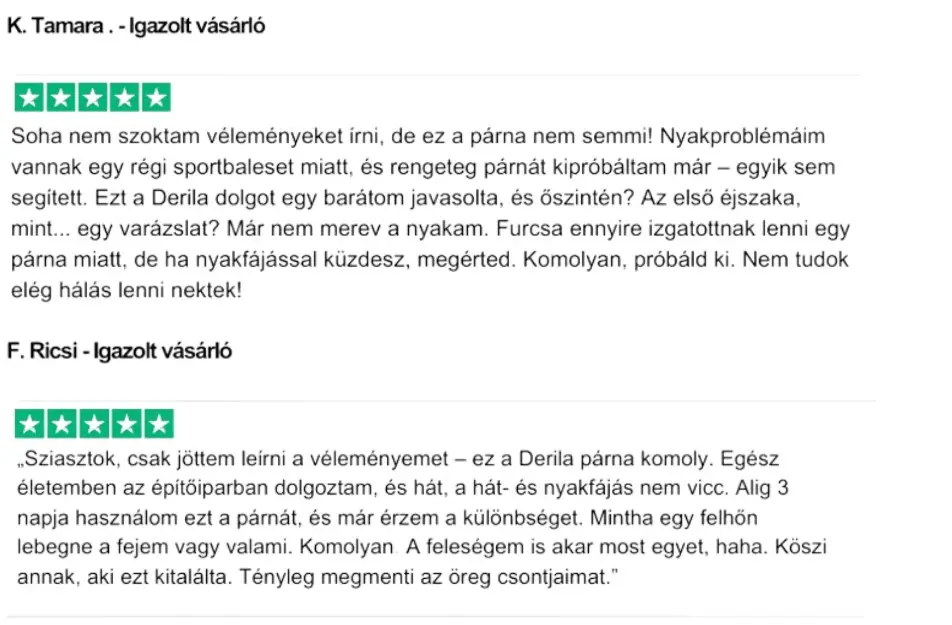 Derila real testimonials