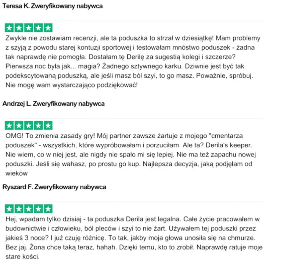 Derila real testimonials