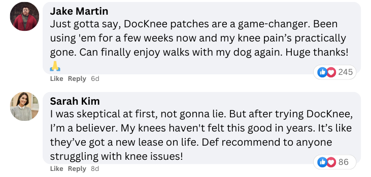 DocKnee patches testimonials