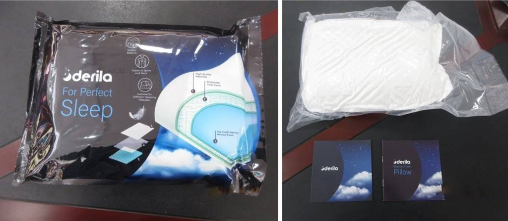 unboxing of derila pillow
